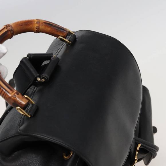 GUCCI Bamboo Backpack Leather Black 003 2058 0016 Auth 76392 - Picture 6 of 16